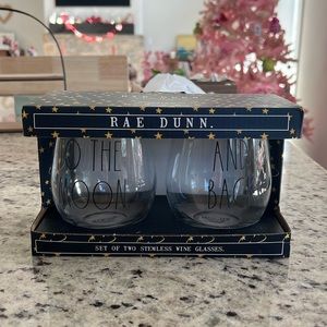 🌙💛✨ Rae Dunn love wine glasses to the moon and back set new 🌙💛